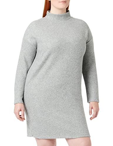 TOM TAILOR Damen Plusize Basic Kleid mit Rippstruktur 1034961, 30282 - Concrete Grey Melange, 54 von TOM TAILOR