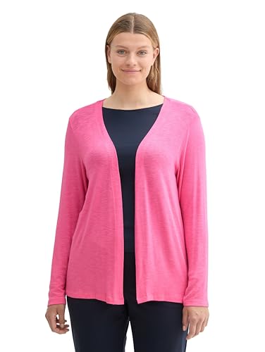 TOM TAILOR Damen Plussize Basic Sommer Cardigan, 15799 - Carmine Pink, 48 von TOM TAILOR