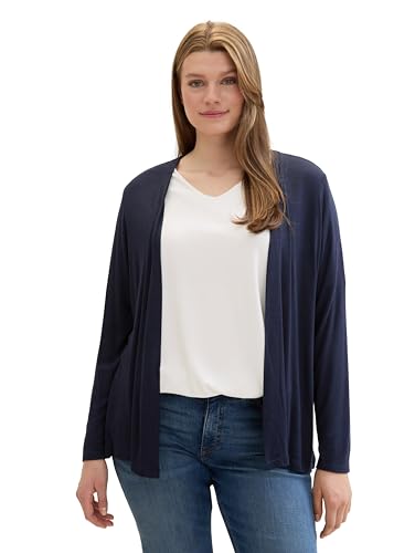 TOM TAILOR Damen Plussize Basic Sommer Cardigan , sky captain blue, 54 von TOM TAILOR