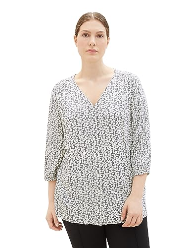 TOM TAILOR Damen 1038802 Bluse mit Muster, 33766-grey floral Design, 48 von TOM TAILOR