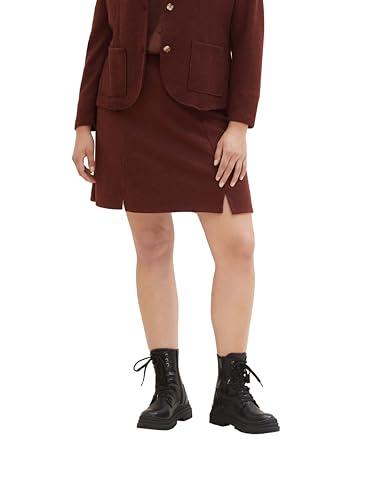 TOM TAILOR Damen Plussize Ripp Mini Rock, raisin melange, 52 von TOM TAILOR