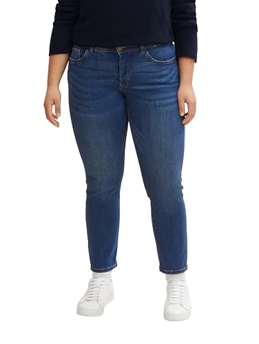 TOM TAILOR Damen 1013440 Plussize Slim Fit Jeans Mit Stretch, 10119 - Used Mid Stone Blue Denim, 70 Große Größen EU von TOM TAILOR