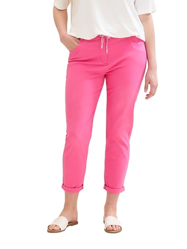 TOM TAILOR Damen Plussize Tapered Relaxed Hosemit Kordelzug , carmine pink, 52/28 von TOM TAILOR