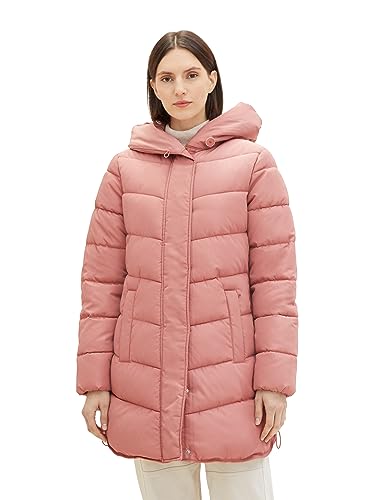 TOM TAILOR Damen Puffer Mantel mit Kapuze , fading rose, M von TOM TAILOR