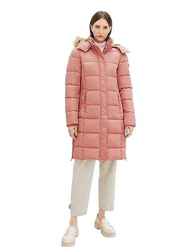 TOM TAILOR Damen Puffer Mantel mit Kapuze , fading rose, XXL von TOM TAILOR