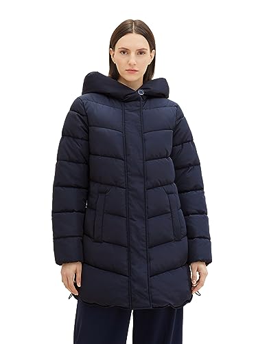 TOM TAILOR Damen Puffer Mantel mit Kapuze , sky captain blue, XXL von TOM TAILOR