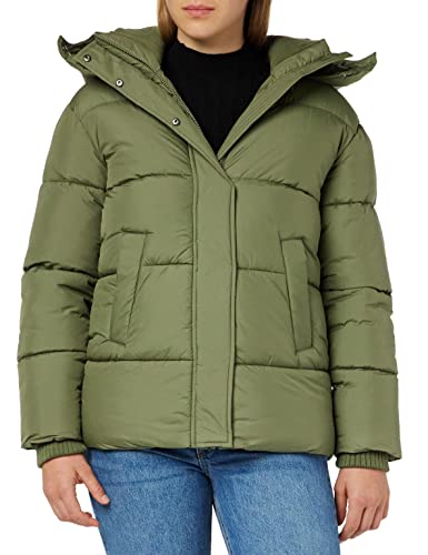 TOM TAILOR Damen Pufferjacke mit Kapuze 1032483, 10905 - Tree Moss Green, L von TOM TAILOR