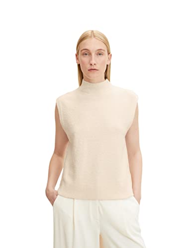 TOM TAILOR Damen Pullunder mit Rollkragen 1032623, 30265 - Soft Buttercream Melange, L von TOM TAILOR