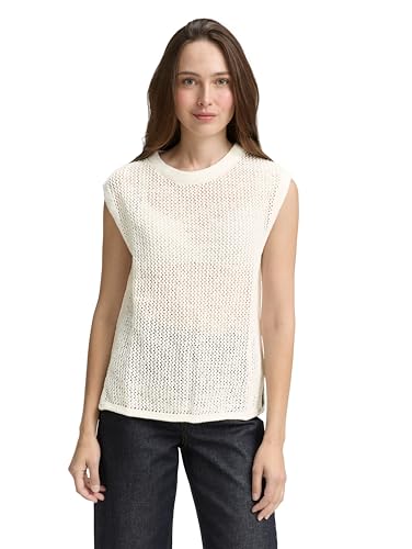 TOM TAILOR Damen 1047080 Pullunder, 10315-Whisper White, S von TOM TAILOR