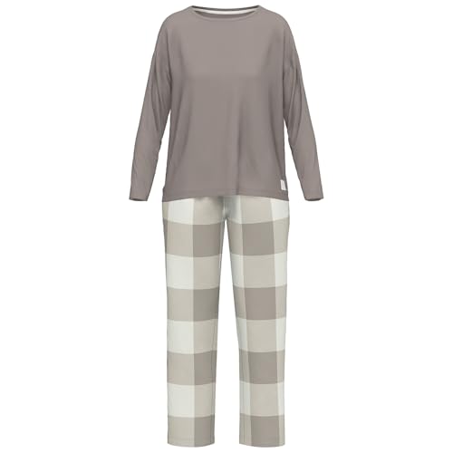 TOM TAILOR Damen Pyjama Rundhals, Brown M/38 von TOM TAILOR