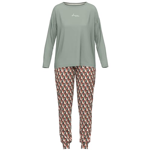 TOM TAILOR Damen Pyjama Rundhals, Green XL/42 von TOM TAILOR