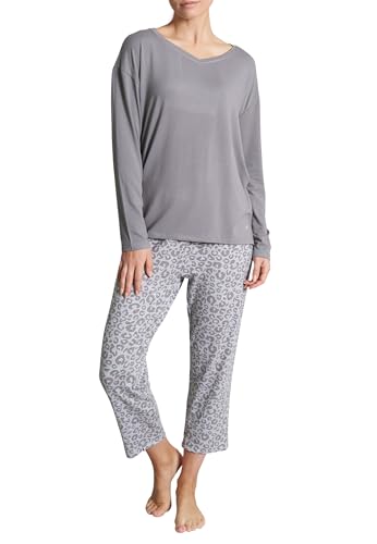 TOM TAILOR Damen Pyjama grau Bedruckt 42 von TOM TAILOR