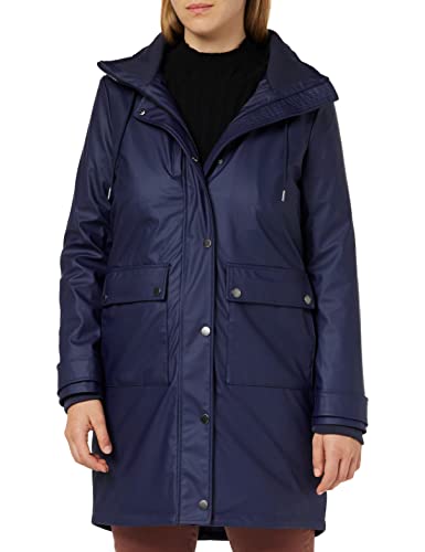 TOM TAILOR Damen Regenmantel Parka 1032473, 30025 - Navy Midnight Blue, L von TOM TAILOR