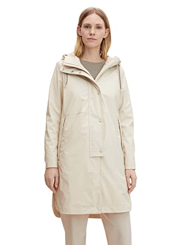 TOM TAILOR Damen Regenmantel mit Kapuze 1030079, 10336 - Light Cashew Beige, XS von TOM TAILOR