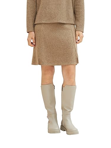 TOM TAILOR Damen Ripp Mini Rock, doeskin melange, 38 von TOM TAILOR