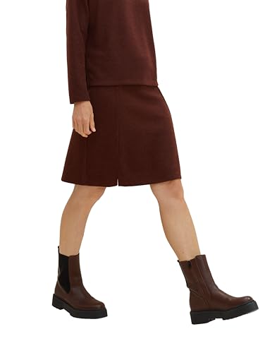 TOM TAILOR Damen Ripp Mini Rock, raisin melange, 36 von TOM TAILOR