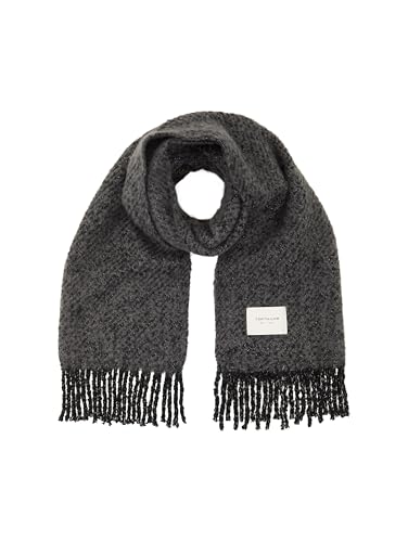 TOM TAILOR Damen Schal mit Fransen, 14482 - Deep Black, ONESIZE von TOM TAILOR