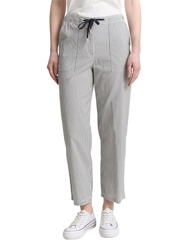 TOM TAILOR Damen 1046480 Culotte Hose, 32132-Navy Seersucker Stripe, 42/28 von TOM TAILOR