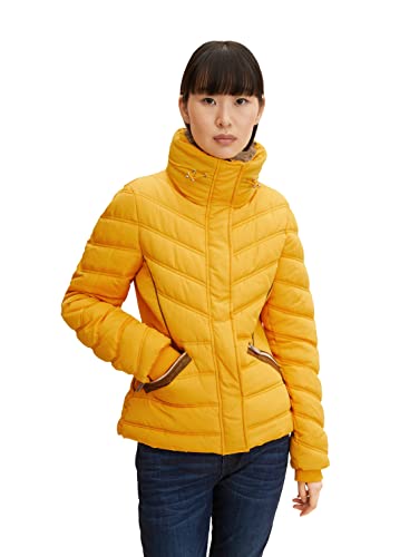 TOM TAILOR Damen Stehkragen Pufferjacke mit recyceltem Polyester 1026989, 11216 - Merigold Yellow, L von TOM TAILOR