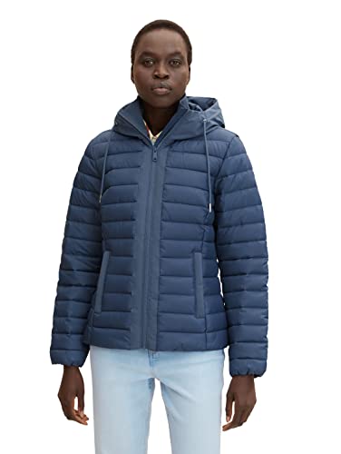 TOM TAILOR Damen Steppjacke mit Kapuze 1031317, 10904 - Stormy Sea Blue, XS von TOM TAILOR