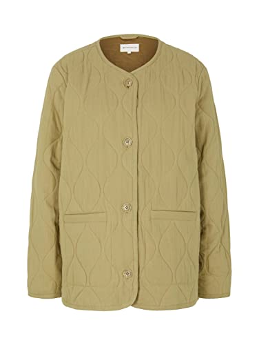 TOM TAILOR Damen Steppjacke mit Knopfleiste 1030081, 28723 - Moderate Olive, S von TOM TAILOR