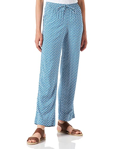 TOM TAILOR Damen Stoffhose mit Allover-Print 1031277, 29526 - Blue Minimal Design, 32W / 32L von TOM TAILOR