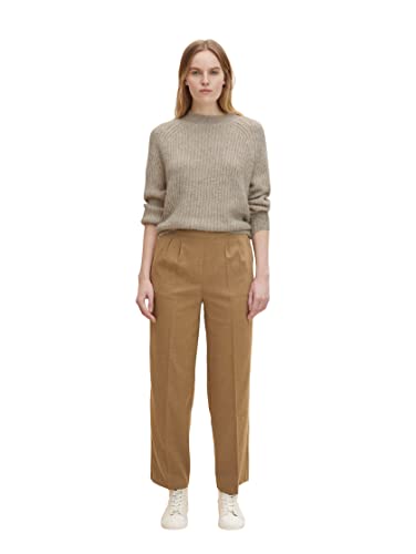 TOM TAILOR Damen Stoffhose mit Gallonstreifen 1030991, 28809 - Dark Sepia Melange, 40W / 32L von TOM TAILOR