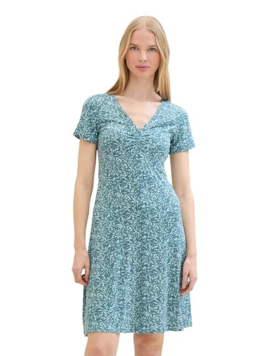 TOM TAILOR Damen Stretch Jersey Kleid , green abstract leaf print, 36 von TOM TAILOR