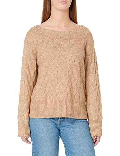 TOM TAILOR Damen Strickpullover 1032629, 30263 - Soft Light Camel Melange, L von TOM TAILOR