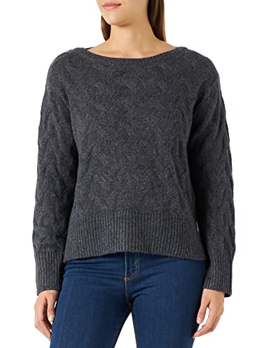 TOM TAILOR Damen Strickpullover 1032629, 30281 - Evident Anthracite Melange, L von TOM TAILOR