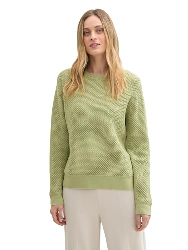 TOM TAILOR Damen Strickpullover aus Bio-Baumwolle, 36509 - Pure Sage, XXL von TOM TAILOR