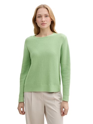 TOM TAILOR Damen Strickpullover aus Bio-Baumwolle, 37116 - True Green, XXXL von TOM TAILOR