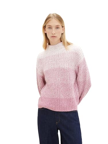 TOM TAILOR Damen Strickpullover mit Farbverlauf, dusty vanda knitted gradient, L von TOM TAILOR