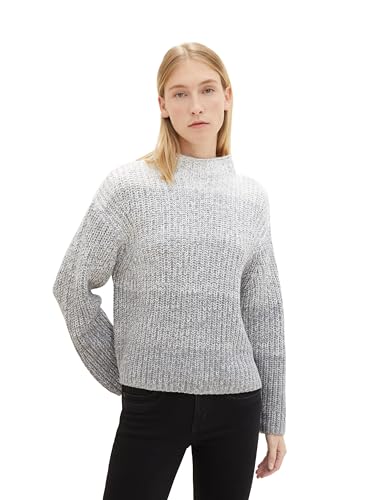 TOM TAILOR Damen Strickpullover mit Farbverlauf, grey knitted gradient, XXXL von TOM TAILOR