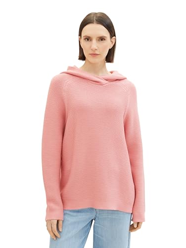 TOM TAILOR Damen Strickpullover mit Kapuze, blush rose, XXXL von TOM TAILOR