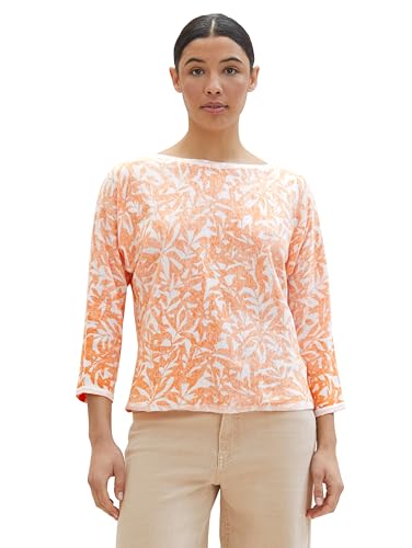 TOM TAILOR Damen Strickpullover mit Print, 34858 - Orange Abstract Leaf Knit, M TOM TAILOR Damen Strickpullover mit Print, 34858 - Orange Abstract Leaf Knit, M von TOM TAILOR