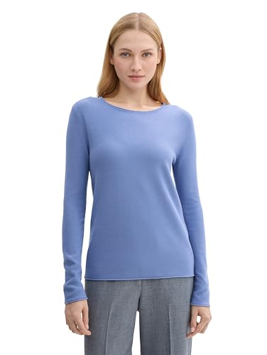 TOM TAILOR Damen Strickpullover mit Rundhals, 10436 - Colony Blue, XL von TOM TAILOR