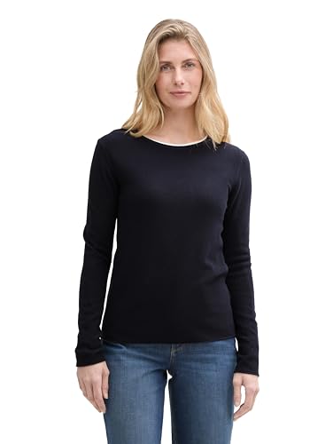 TOM TAILOR Damen Strickpullover mit Rundhals, 10668 - Sky Captain Blue, M von TOM TAILOR