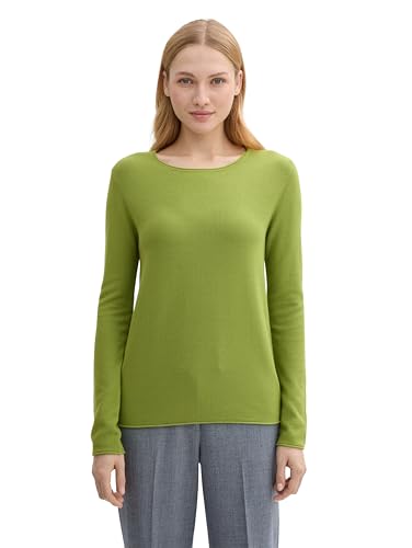 TOM TAILOR Damen Strickpullover mit Rundhals, 26778 - PEA Green, M von TOM TAILOR