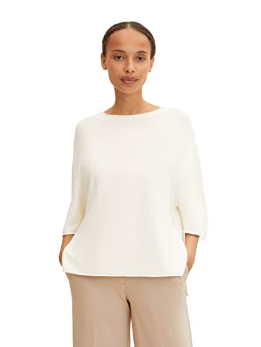 TOM TAILOR Damen Strickpullover mit Struktur 1032596, 28130 - Soft Buttercream, L von TOM TAILOR