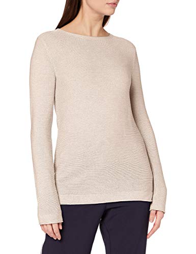 TOM TAILOR Damen Basic Strickpullover aus Bio-Baumwolle, 24192 - Dusty Alabaster Melange, XXXL von TOM TAILOR