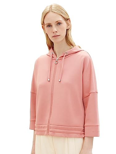 TOM TAILOR Damen 1038182 Sweatjacke mit Kapuze, 32224-fading Rose, M von TOM TAILOR