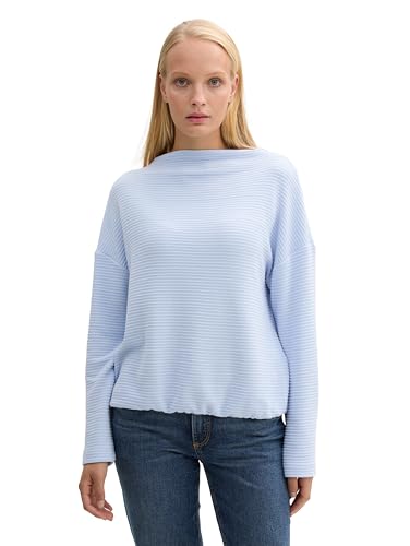 TOM TAILOR Damen Sweatshirt mit Gummizug am Saum, 11270 - Kentucky Blue, L von TOM TAILOR