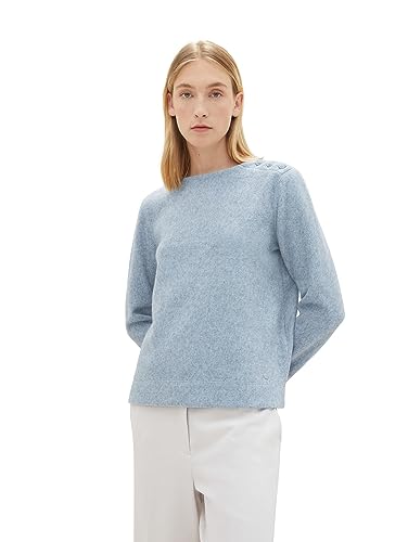 TOM TAILOR Damen Sweatshirt mit Knopfleiste von TOM TAILOR