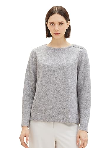 TOM TAILOR Damen Sweatshirt mit Knopfleiste von TOM TAILOR