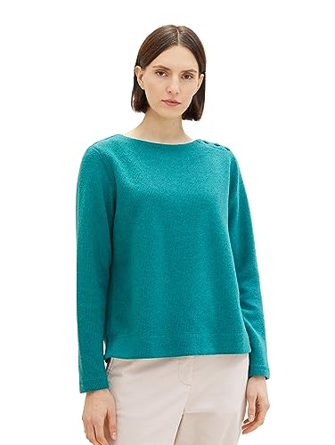 TOM TAILOR Damen Sweatshirt mit Knopfleiste von TOM TAILOR