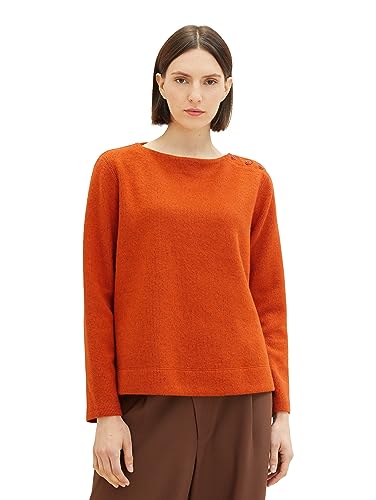 TOM TAILOR Damen Sweatshirt mit Knopfleiste von TOM TAILOR