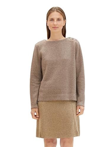 TOM TAILOR Damen Sweatshirt mit Knopfleiste von TOM TAILOR