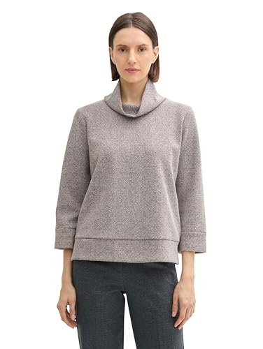 TOM TAILOR Damen Sweatshirt mit Rollkragen, 36836 - Deep Red Heringbone Boucle, M TOM TAILOR Damen Sweatshirt mit Rollkragen, 36836 - Deep Red Heringbone Boucle, M von TOM TAILOR