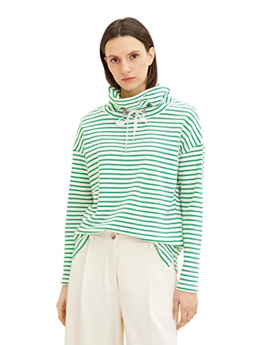 TOM TAILOR Damen Sweatshirt mit Schalkragen aus Bio-Baumwolle von TOM TAILOR